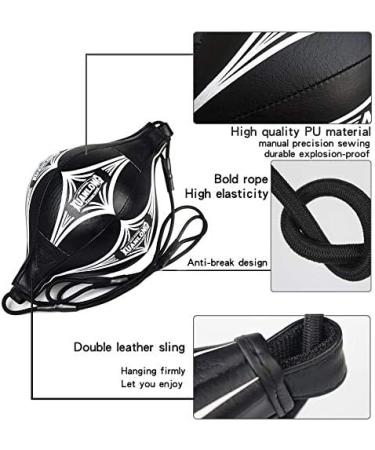 XUANLONG Double End Bag Boxing Speed Dodge Ball - Black PU Leather MMA Punch Bag for Home Gym Workout and Agility Training (Upgraded) - Buy Online on GoSupps.com