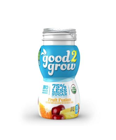 good2grow Organic Low Sugar Fruit Fusion Juice 24-pack of 6-Ounce BPA-Free Juice Bottles, Non-GMO and USDA Certified Organic with 75% Less Sugar. SPILL PROOF TOPS NOT INCLUDED Fruit Fusion 6 Fl Oz (Pack of 24)