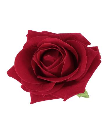 Red Rose Hair Clip Flower Hair Pin Fascinator Artificial Flower Brooch Hairpins Large Rose Red Hair Barrette for Women Girls