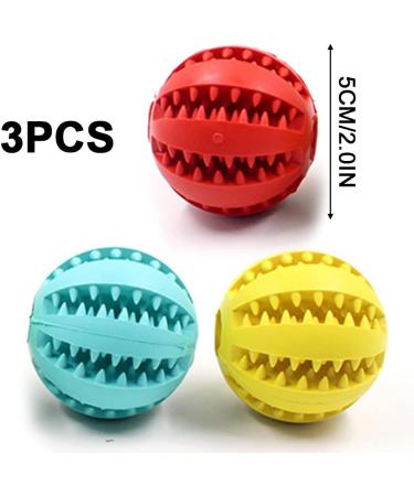 Jodsen 3 Pieces Dog Toy Ball 4.8cm Treat Dispenser Ball Toy Interactive Enricht Dog Toys for Boredom Small Dog Puzzle Toy Teeth Cleaning Chew Toy Exercise Game IQ Training Ball for Puppy Cat - Buy Online on GoSupps.com