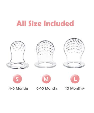 Baby Fruit Feeder Pacifier - 2 Pack BPA Free Silicone Fresh Fruit Feeder with Food Pouches (Blue & Pink) - Buy Online on GoSupps.com