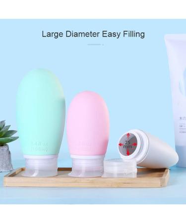 Leakage-Proof 100ml Travel Bottles Set - 4 Silicone Toiletry Containers in Pink & Gray | Perfect for Travel & Carry-On - Buy Online on GoSupps.com