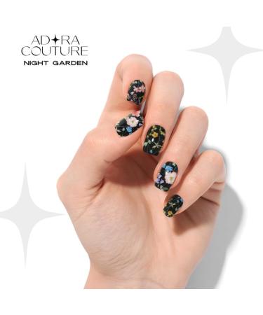 Semi Cured Gel Nail Strips Kit | 30pcs UV Gel Nail Stickers & Light | Night Garden Velvet Flower Wraps | Premium Gel Nail Stickers for Salon Results - Buy Online on GoSupps.com