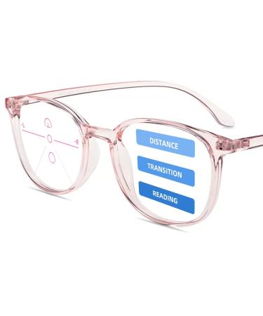 Firmoo progressive multifocal reading glasses for women men anti blue light filter computer glasses reading glasses Multifocal reader glare protection eye load ultra-light 1.0x pink