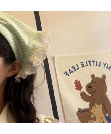 JSGHGDF French Style Hair Scarf Headbands Triangled Head Kerchief Hairband Checkered Bandanas Headbands Cute Hair Accessory Blue - Buy Online on GoSupps.com