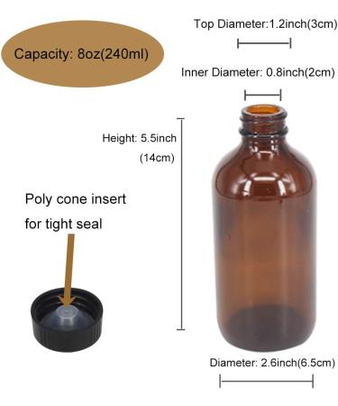 BPFY 12 Pack 8 oz Amber Glass Bottles with Pumps for Essential Oils Cleaning Products Lotions Aromatherapy Oil Pump Bottles Refillable Containers With Cap 12 Chalk Labels 1 Pen - Buy Online on GoSupps.com