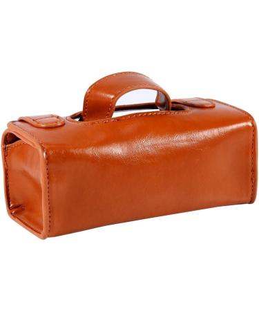 LetCart Men's Toiletry Bag - Stylish Brown PU Leather Cosmetic Bag for Shaving Brush & Razor - Portable Travel Essentials - Buy Online on GoSupps.com