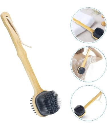 FRCOLOR Loofah Handle Back Scrubber - Silicone Brush for Exfoliation & Massage - Buy Online on GoSupps.com