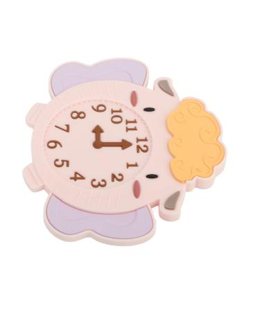 Infant Silicone Teething Chew Toy Baby Gum Relief Cute Cartoon Sheep Alarm Clock Shaped Teething Toy