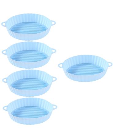 Alipis 5pcs Air Fryer Pad Baking Pans Oven Roasting Pan Reusable Round Kitchen Supplies Washable Parchment Bluex5pcs 21X18.5X4CMx5pcs