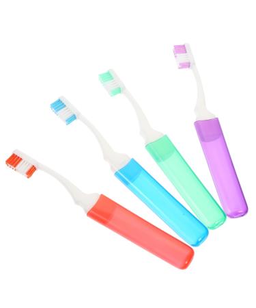 BCOATH 4 pieces of fine toothbrush portable toothbrush portable travel toothbrushes camping travel toothbrush wear -resistant travel toothbrush hand toothbrush light toothbrushes