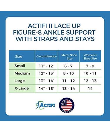 Actifi II Figure 8 Ankle Support - X-Large Lace Up Brace Wrap with Straps for Optimal Stability | International Shipping Available - Buy Online on GoSupps.com
