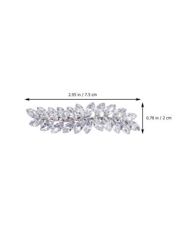 Beaupretty Rhinestone Leaf Hair Clip - Crystal Diamond Wedding Hair Barrette for Women - Silver Bridal Hair Accessory - Buy Online on GoSupps.com
