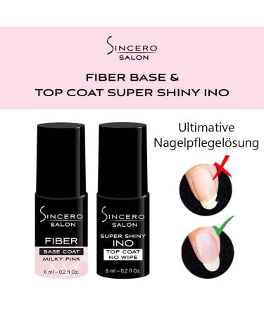 Sincero Salon Fiberglass Gel Base & Top Coat - Milky Pink UV Gel Nail Polish for Superior Shine & Scratch Protection - Perfect for Manicure & Nail Hardness - Buy Online on GoSupps.com
