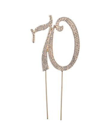 OKUMEYR 70 Rhinestone Number Birthday Party Decor Crystal Decor Anniversary Rhinstone 10th Crystals Decor Happy Birthday Topper Wedding Decoration Wedding Supplies Cake