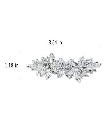 Silver Rhinestones Bridal Hair Clips - French Crystal Glass Wedding Hairpins for Bride & Bridesmaids - Buy Online on GoSupps.com