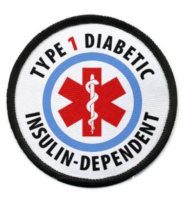 Type 1 Diabetic Insulin Dependent Medical Alert 3 Inch Black Rim Patch