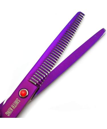7.0 Inch Hair Scissors Set - Hair Cutting & Thinning Scissors with Razor Combs - Purple | International Shipping - Buy Online on GoSupps.com