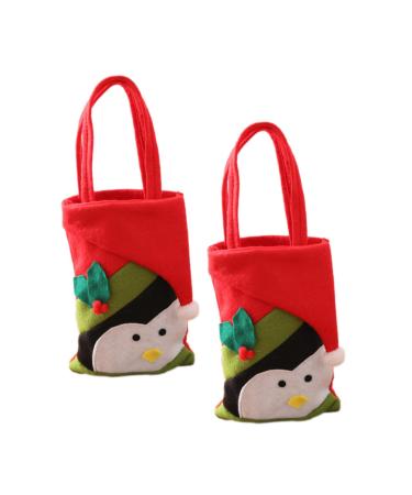 ABOOFAN 2pcs Hand Adorable Pouch Sweets for Candy Christmas Decor Bags Xmas Party Exquisite Non-woven 22x15cm Assorted Color 5