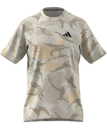 Buy adidas Men's Train Essentials Camo Tee - M Crystal Sand/Orbit Grey | International Shipping available - Buy Online on GoSupps.com