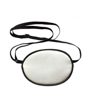 UZZO Pirate Eye Patch No Leakage Smooth Soft and Comfortable Elastic Silk Eye Patch for Adults Lazy Eye Amblyopia Strabismus White