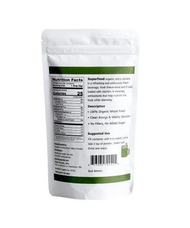 Orgnisulmte Organic Celery Powder - 100% Natural Freeze-dried Juice for Curing - 4.23 Oz - Buy Online on GoSupps.com