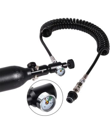 Chatthen Paintball Remote line Coil kit with 3000 PSI Gauge, Heavy Duty High Pressure Air Hose with Slide Check Remote,Use for Compressed Air