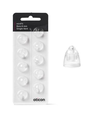 Oticon Minifit Bass 6mm Single Vent Dome Piece (10 Pack)