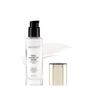 Swis-Beauty Real Makeup Base Highlighting Primer - Skin-Hydrating Poreless Primer Natural Glow Finish for Face Makeup Shade: Natural Tint (Beige) - International Shipping Available - Buy Online on GoSupps.com