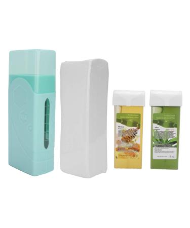 KENANLAN Hair Removal Wax Heater with 200G Hair Removal Wax 100 Pieces Hair Removal Paper (B)