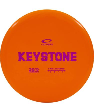 Latitude 64 Zero Medium Keystone | Disc Golf Putter | Frisbee Golf Putt and Approach Disc | 170g Plus | Beginner Friendly Disc Golf Putter | Stamp Color Will Vary (Orange)