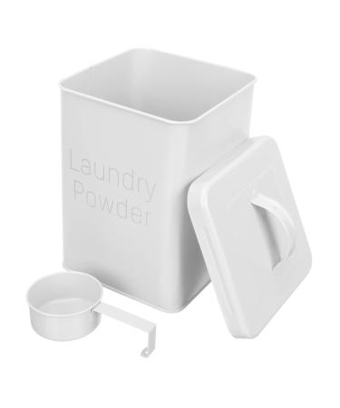 Baluue 2 Sets Washing Storage Bucket Stackable Storage Drawers Laundry White Wrought Iron