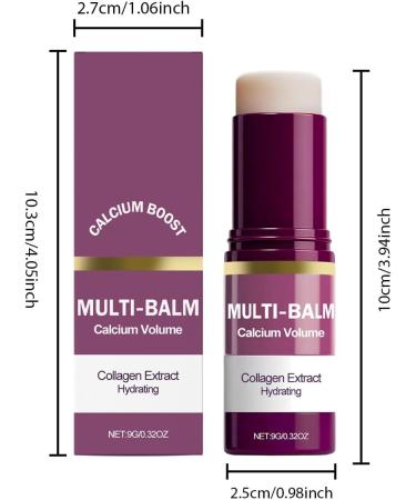  QPJUVC Calcium Volume Multi Balm Stick | Anti-aging firming cream with collagen | Moisturizing anti-wrinkle treatment for face eyes and neck | Reduces fine lines and dryness (6) - Buy Online on GoSupps.com