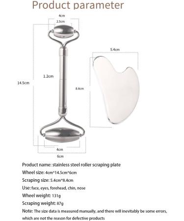 Buy Mknzome 2 in 1 Stainless Steel Gua Sha & Facial Roller - Best Face Massage Device for Eye Swelling & Skin Tightening | Skincare Massager | International Shipping - Buy Online on GoSupps.com