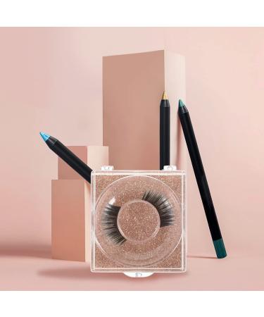 Square Stand Empty Lash Case - 12 Pcs Round Glitter Eyelash Box | Clear Plastic False Lashes Storage Organizer for Women & Girls - Buy Online on GoSupps.com