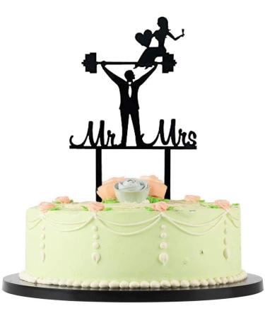Weightlifting Cake Topper Gym Mr And Mrs Cake Topper Fitness Couple Anniversary Cake Topper Funny Wedding Present For The Couple - Buy Online on GoSupps.com