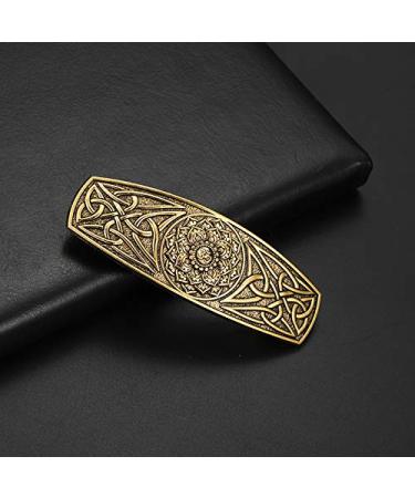 Celtic Knot Lotus Flower Hair Clip - Handcrafted Metal Barrette for Women/Girls - Gold - Buy Online on GoSupps.com