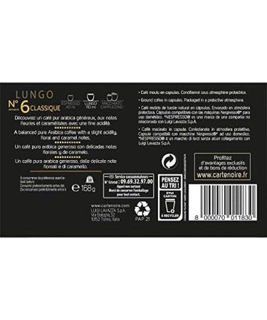  Epicerie sucr e Black Card - Classic Lungo Espresso Type Nespresso 168G - Pack of 3 - Special Offer - Buy Online on GoSupps.com