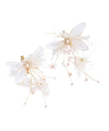 FRCOLOR Pearl Hair Clips rhinestone barrettes wedding hair clips bridal headpiece hair barrettes rhinestone hair clips bride headpiece hair ornaments for bride Korean bridesmaid