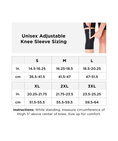 Tommie Copper Pro-Grade Compression Knee Sleeve - Adjustable Unisex Support Sleeve for Knee Stability & Muscle Support, Black (Medium) - Buy Online on GoSupps.com