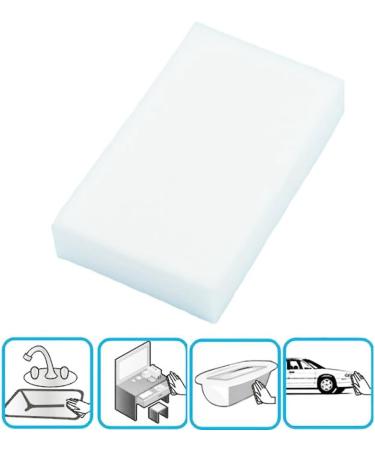 LAMELLIS 60Pcs Magic Multi Sponge Clean Foam Cleaner Cleansing Eraser Car Wash Kitchen 10cm 6cm 2cm(White) - Buy Online on GoSupps.com