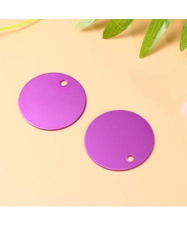 Milists 25 Pieces Aluminum Alloy Blank Tags for Pets - Round DIY Traction Rope Accessories (7.5cm Purple) - Buy Online on GoSupps.com