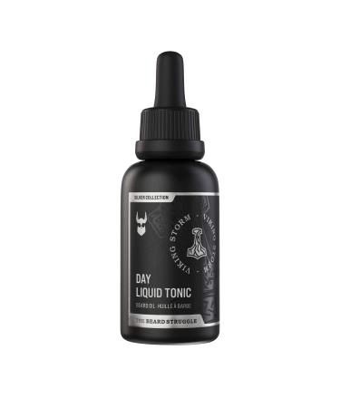 The Beard Struggle - Day Liquid Tonic Beard Oil - Silver Collection (Viking Storm) - Beard Oil for Men - Moisturize Softens Hair Reduces Itch - Day Time Beard Growth Oil (30 ml) Silver - Viking Storm