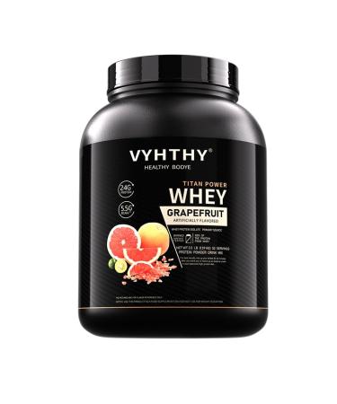 VYHTHY Grapefruit Flavored Whey Protein Powder 24g Protein per Serving Fast-Absorbing Concentrated whey Protein Low Sugar Gluten-Free Natural Flavor 3.5lbs(56oz)