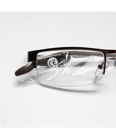 Koosufa Metal Reading Glasses - Classic Semi-Circular Design for Men & Women - 3 Pack in Black Brown Gray - 1.5x Magnification - Buy Online on GoSupps.com