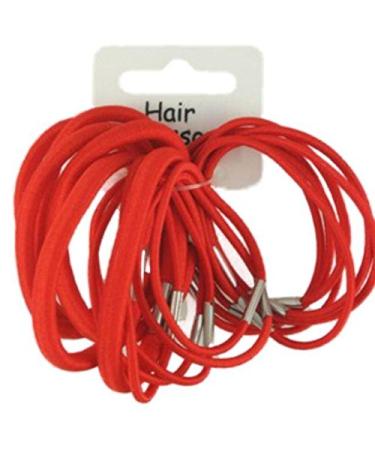 Hair ties elastic wide and narrow red 18 pieces