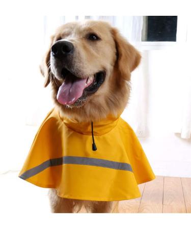 Hapee Large Dog Raincoat with Reflective Strip Hoodie, Yellow, 20 inch Back Length - Buy Online on GoSupps.com