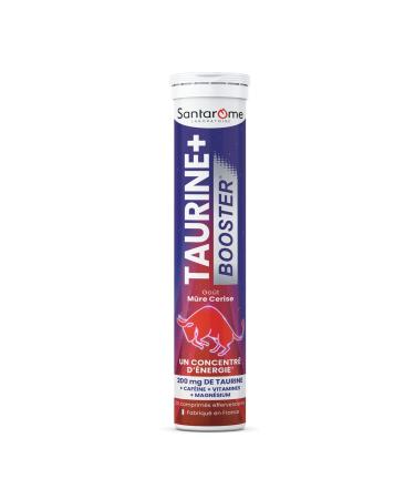 Santarome - Taurine+ Booster - Compl ment alimentaire nergie - Taurine Caf ine Guarana Magn sium - 20 comprim s effervescents - Made In France
