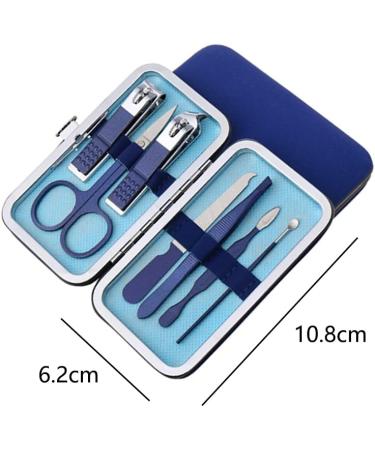 1 Set of Nail Clippers Kit Nail Grooming Kit Manicure Set for Men and Boys As a Gift for Nail Care(7 PCS Blue) - Buy Online on GoSupps.com