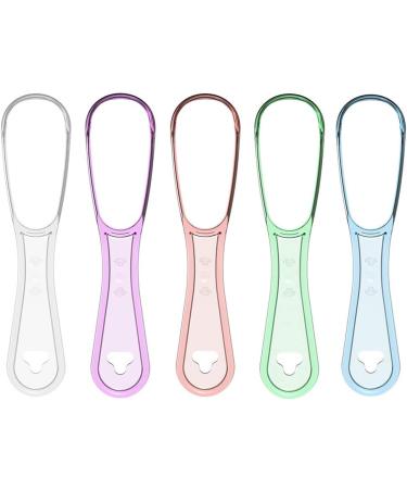 Buy Reusable Double-Sided Tongue Scraper for Adults - Plastic Hygiene Cleaning Brush with Non-Slip Handle | Fresh Breath Tool - Light Green - Buy Online on GoSupps.com